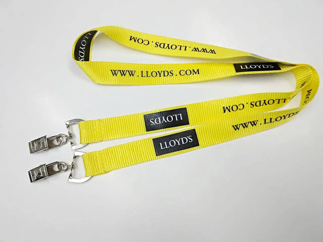 Flat Weave Nylon Lanyard with LLoyd's logo