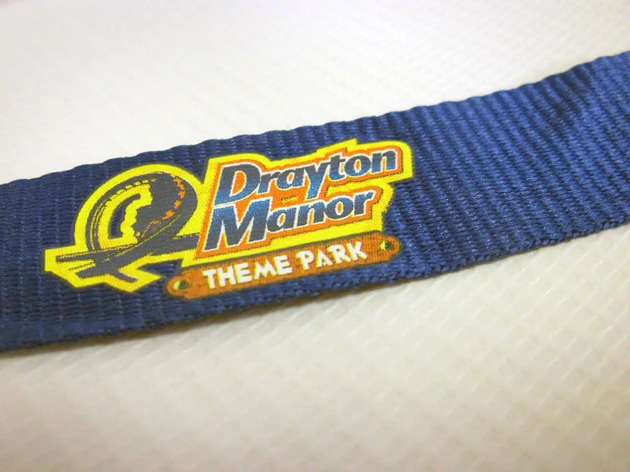 Screen Printed Flat Polyester Lanyard with Drayton Manor logo